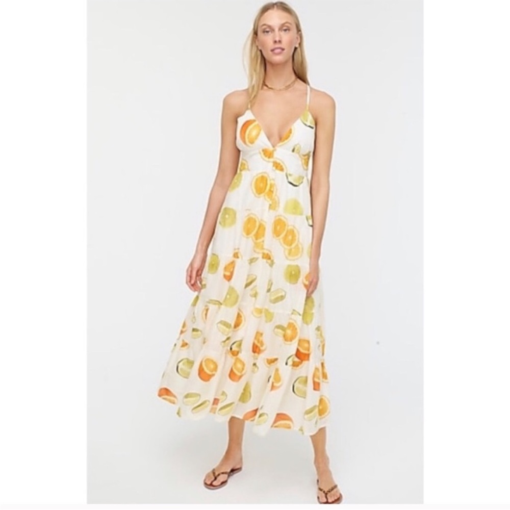 J Crew citrus tiered dress Edie Parker S - Picture 5 of 14